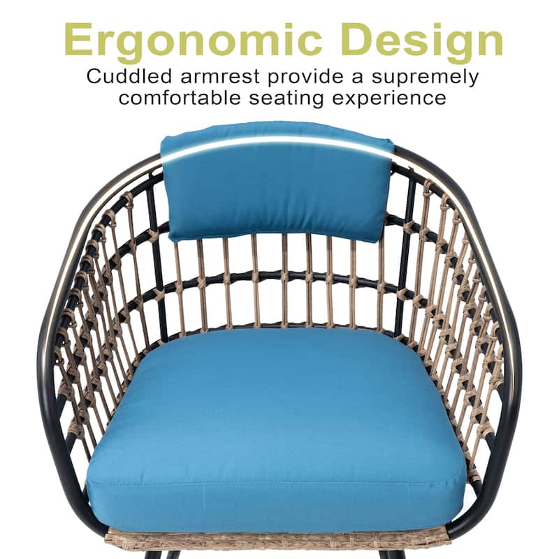 7-Piece Outdoor Patio Dining Set Expandable Rectangular Aluminum Dining Table with PE Rattan Dining Chairs