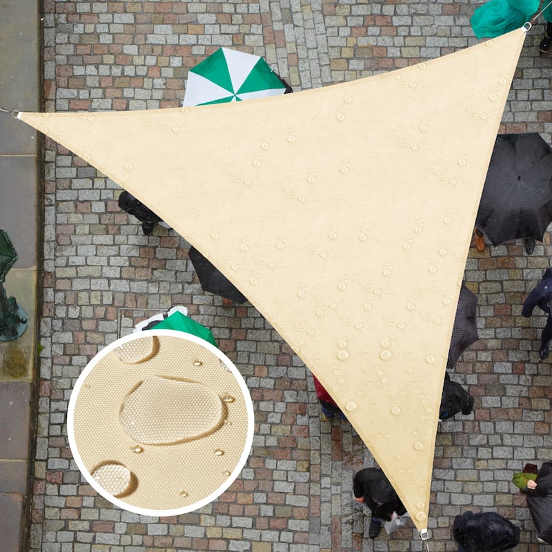 ColourTreeUSA Waterproof Custom Size Beige Right Triangle Sun Shade Sail Canopy UV Block