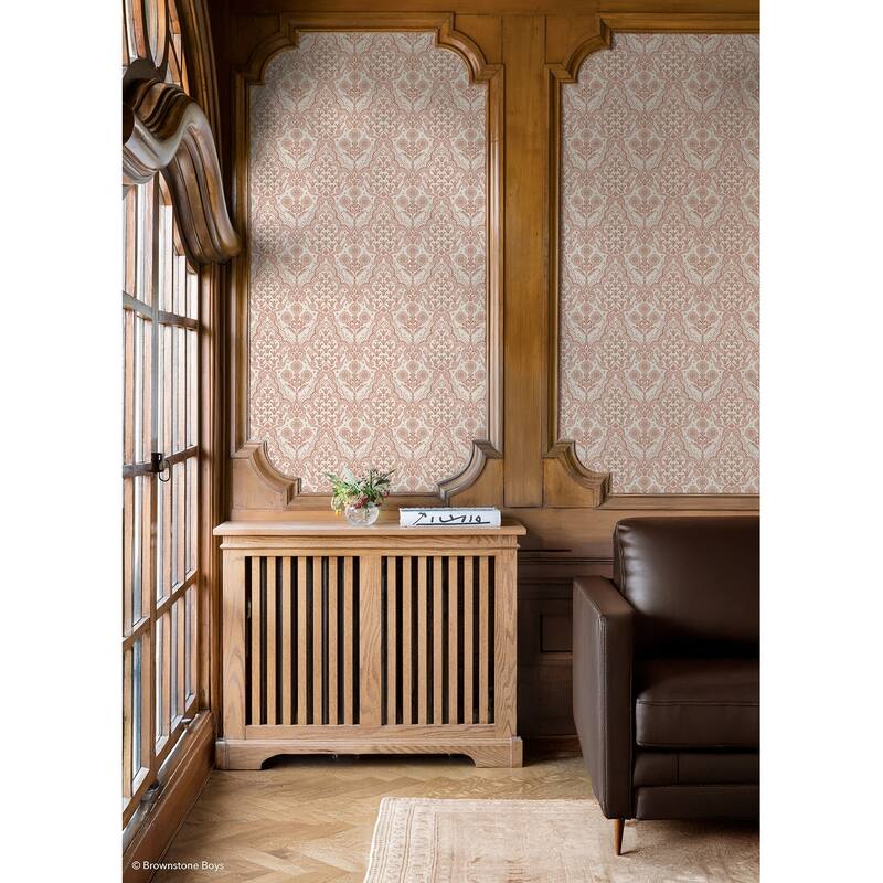 NuWallpaper Brownstone Boys Brownstone Blooms Clay Peel and Stick Wallpaper - N/A