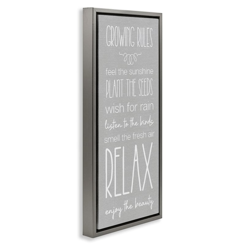 Stupell Rustic Gardening Rules Framed Floater Canvas Wall Art Design By Lil' Rue