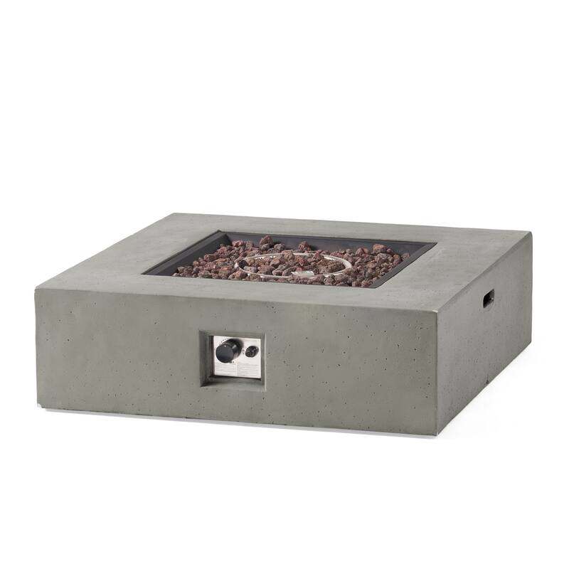 Cape Coral Outdoor 5 Seater Aluminum Chat Set with Fire Pit by Christopher Knight Home