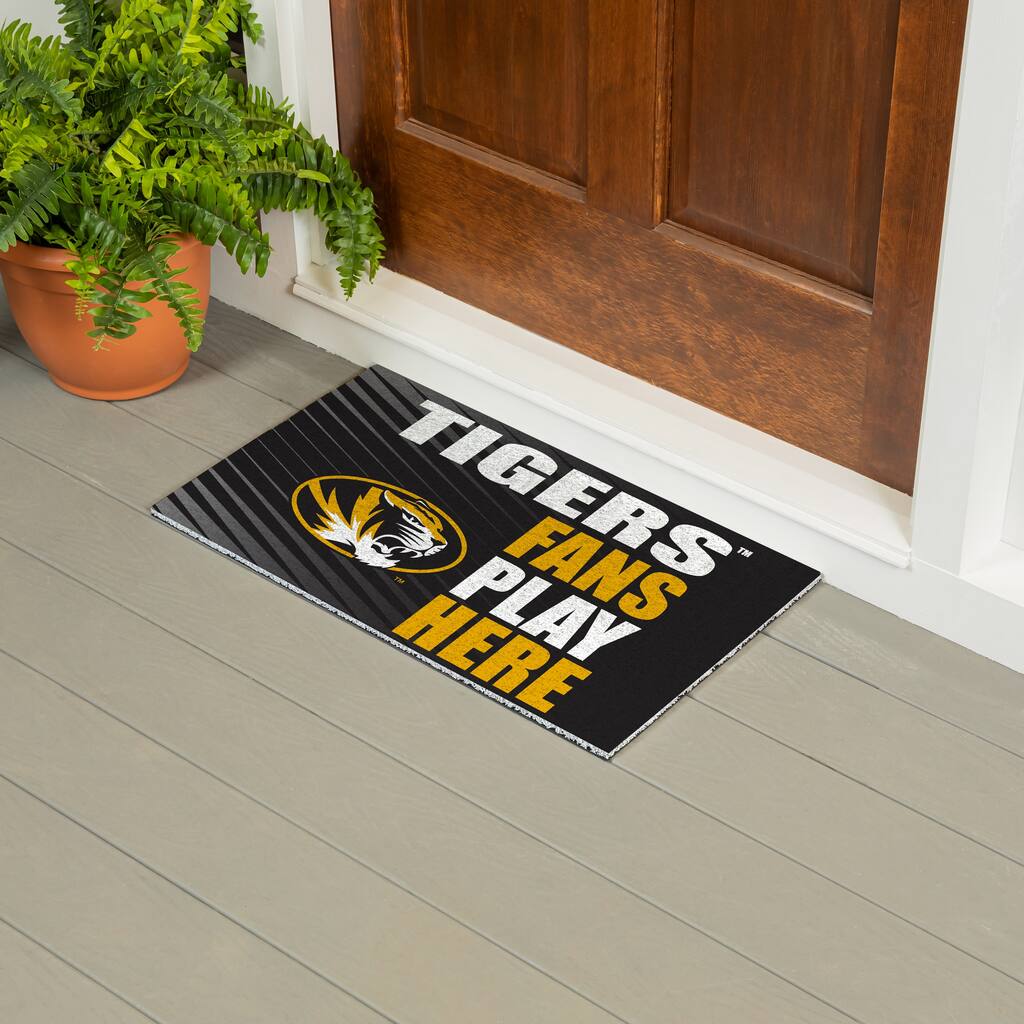 28 in. x 16 in. University of Missouri "Fans Play Here" PVC Door Mat