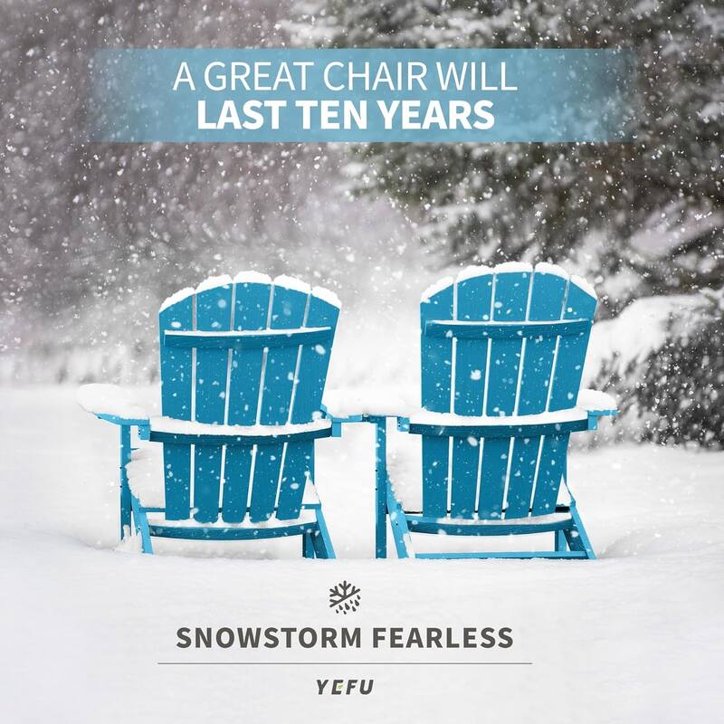 WINSOON All Weather HIPS Outdoor Plastic Adirondack Chairs Set of 4