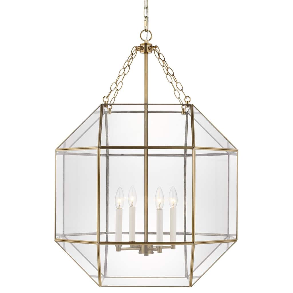 Bellevue Aveyron 4 Light 23" Wide Taper Candle Pendant with Clear
