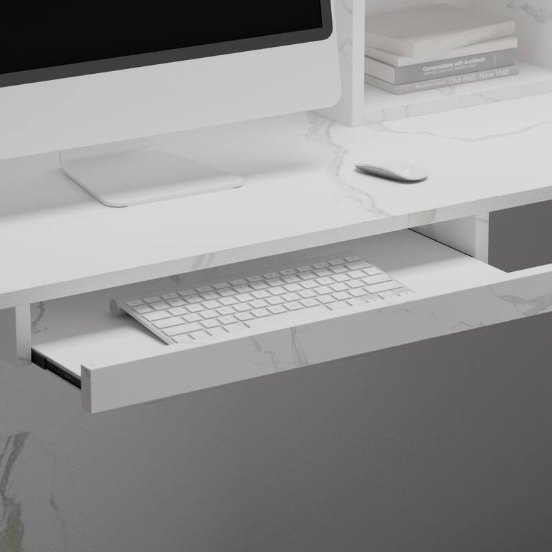 FUFU&GAGA 3 Drawers L-shaped executive desk For Home and Office