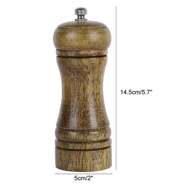 Acrylic Salt and Pepper Grinder Set, Manual Salt and Pepper Mills- Wooden  Pepper Grinder with Adjustable Ceramic Core,8 Inches,Pack of 2 With Wooden