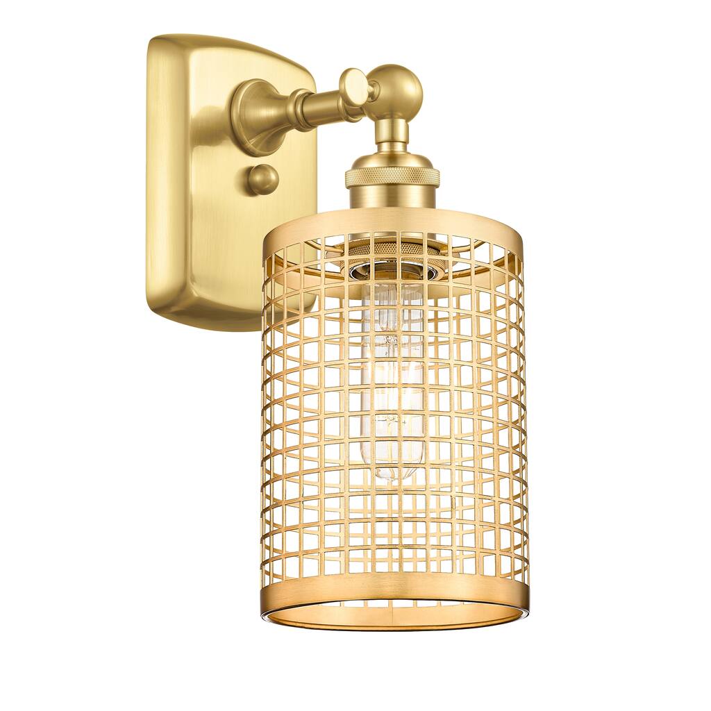 Innovations Lighting Nestbrook - 1 Light 18" Wall-Mounted Sconce - Satin Gold Finish - Satin Gold Metal Shade