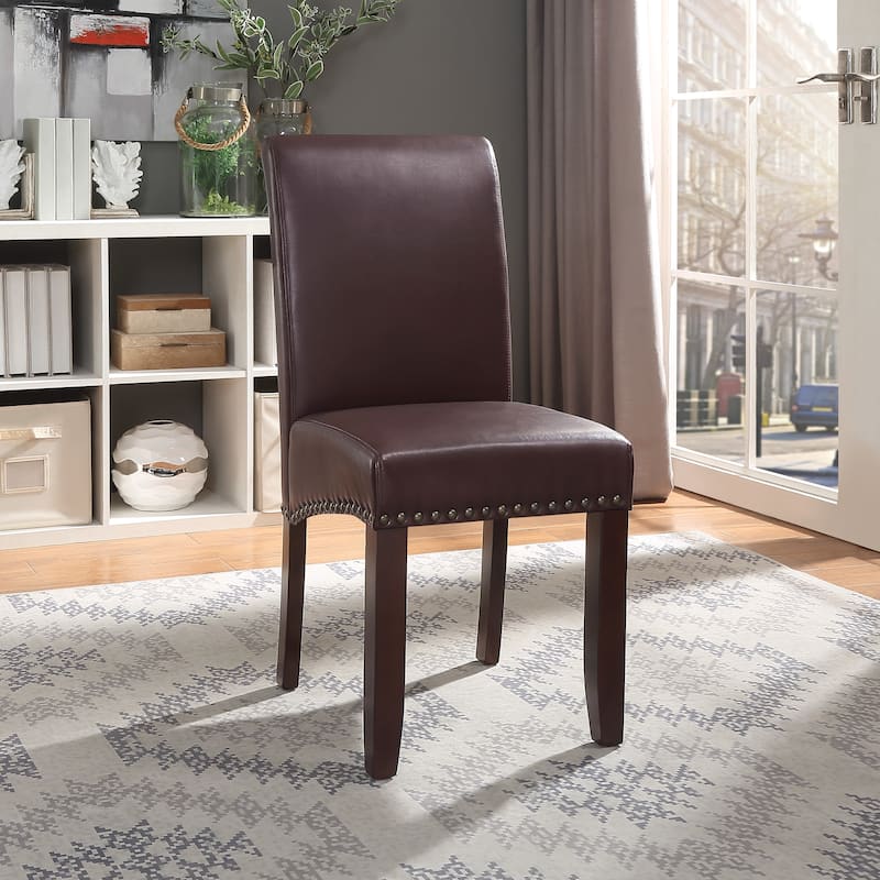 Copper Grove Five Bridge Eco Parsons Faux Leather Nailhead Chair