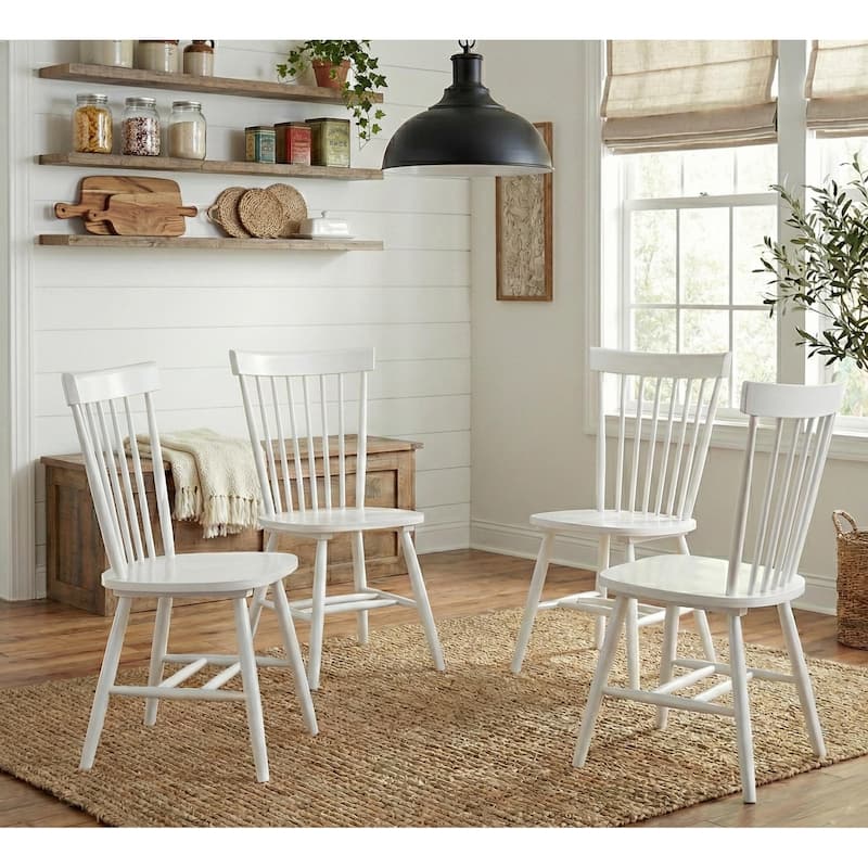 Simple Living Venice Solid Wood Spindle Dining Chairs (Set of 4) - Set of 4 - White