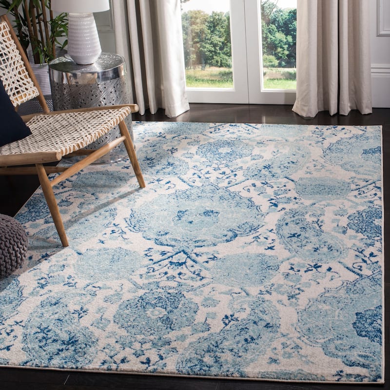 SAFAVIEH Madison Belle Boho Glam Paisley Pattern Area Rug - 3' x 5' - Cream/Turquoise