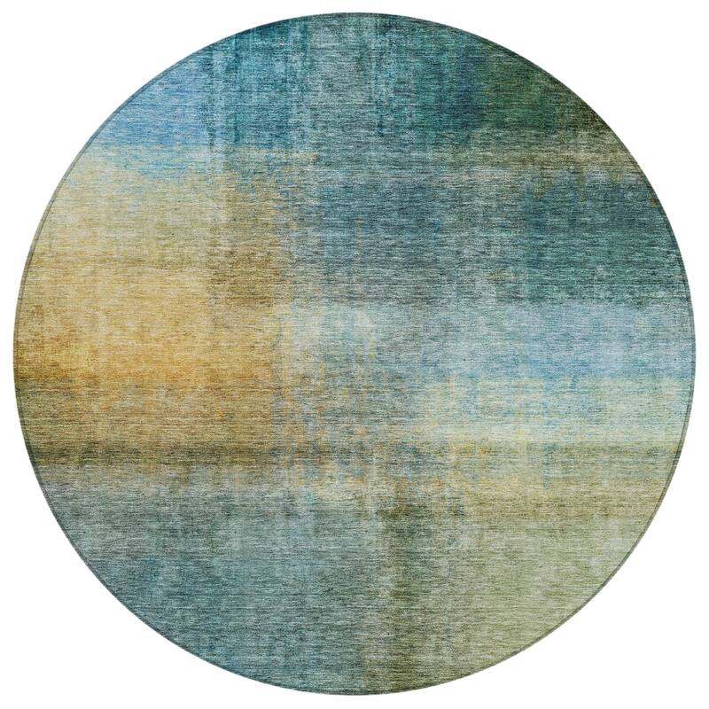 Machine Washable Indoor/ Outdoor Abstract Ombre Chantille Rug