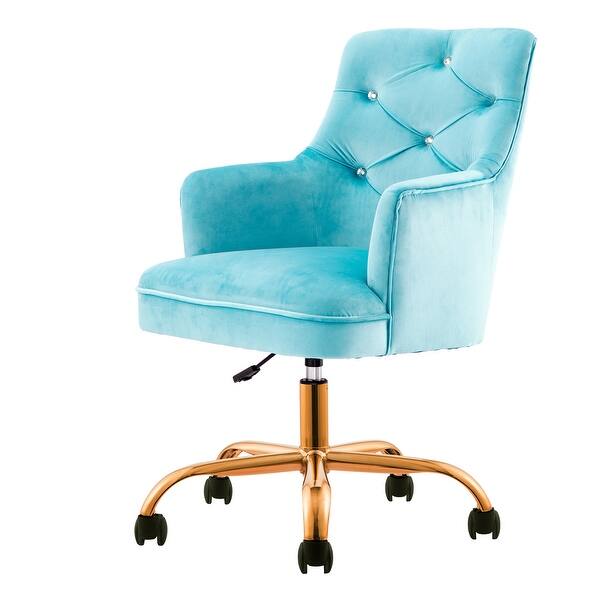 Shop Ovios Cute Desk Chair Plush Velvet Office Chair For Girl Or Lady Modern Nice Vanity Chair And Task Chair With Gold Base Overstock 30234169