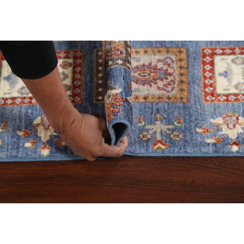 Garden Design Traditional Kazak Oriental Wool Runner Rug Hand-knotted - 2'8" x 9'10"