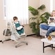 preview thumbnail 3 of 47, Multifunctional Folding Baby High Chair with Rolling Wheels and Adjustable Height - 40" x 23" x 36"-43.5"(L x W x H)