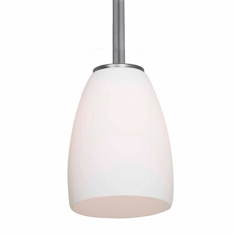Access Lighting Janine 1 Light Mini Pendant - Brushed Steel / Opal