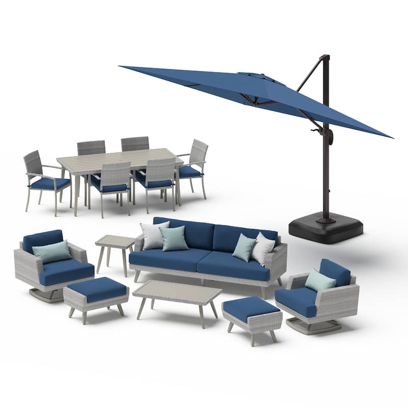 Portofino Casual 15 Piece Sunbrella Outdoor Patio Motion Estate Set