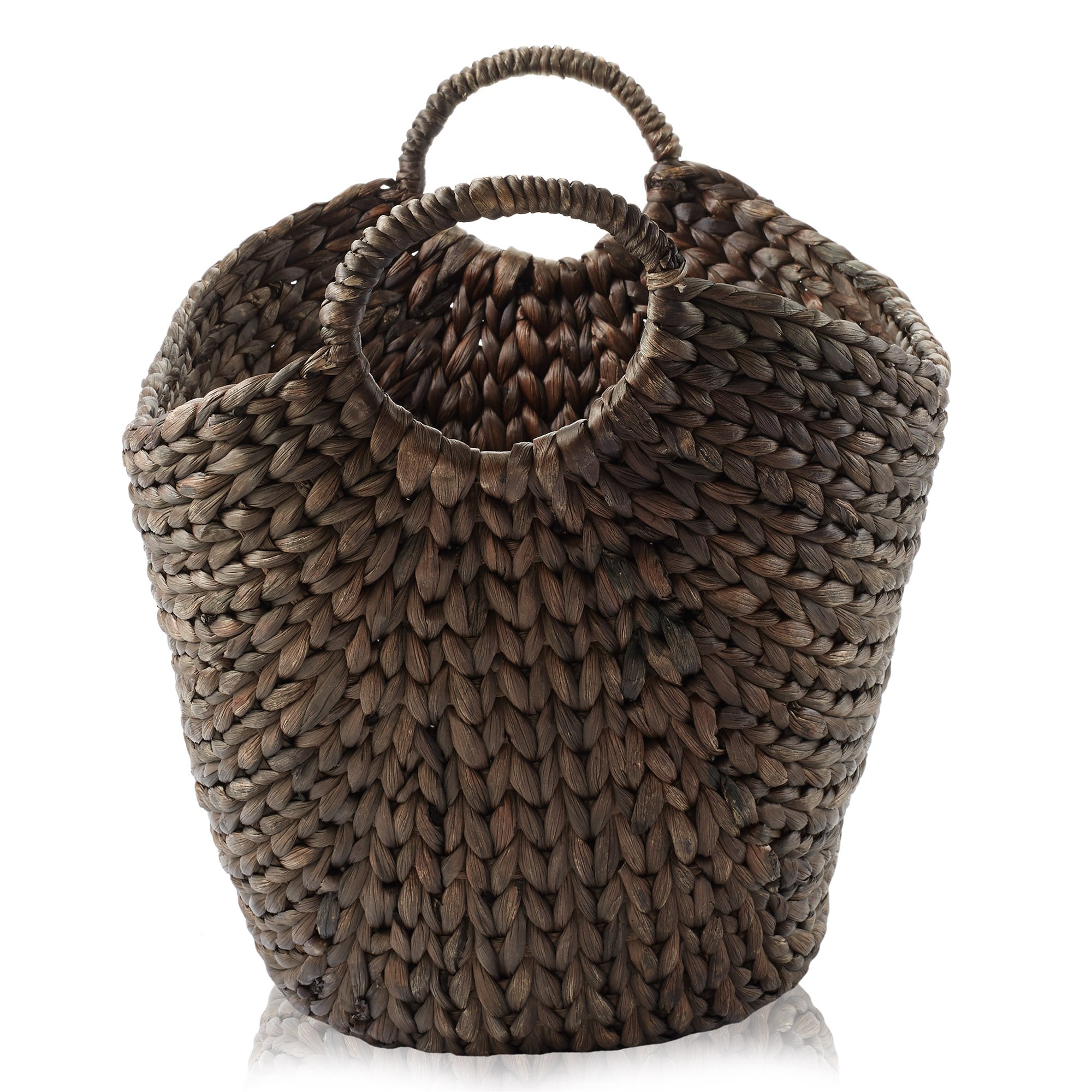 Large Water Hyacinth Boat Basket for Laundry Espresso - Brown