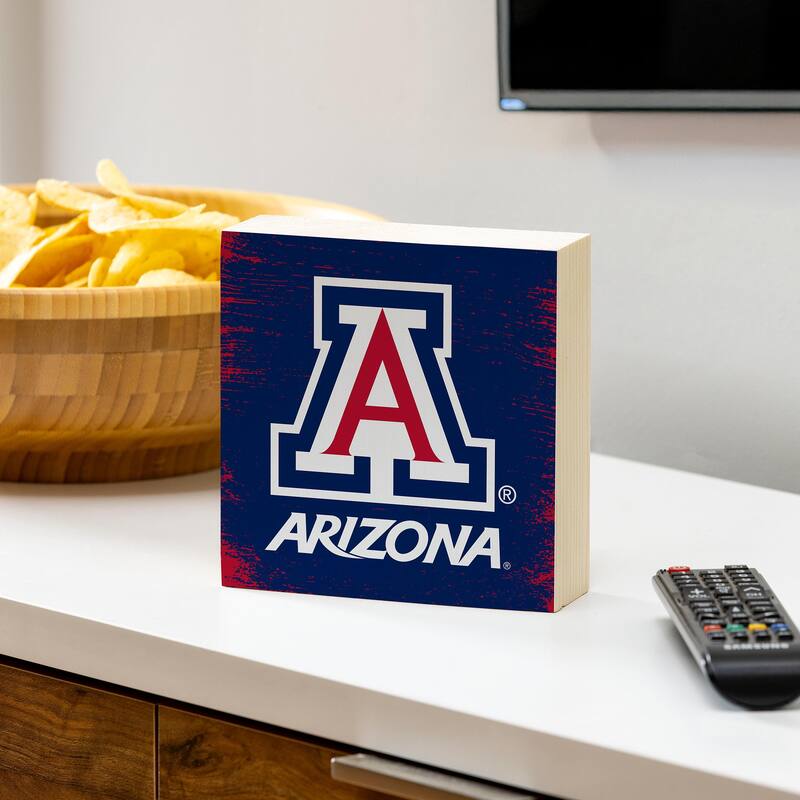 University of Arizona Wooden Tabletop Mantel Shelf Sign - 6" x 6"