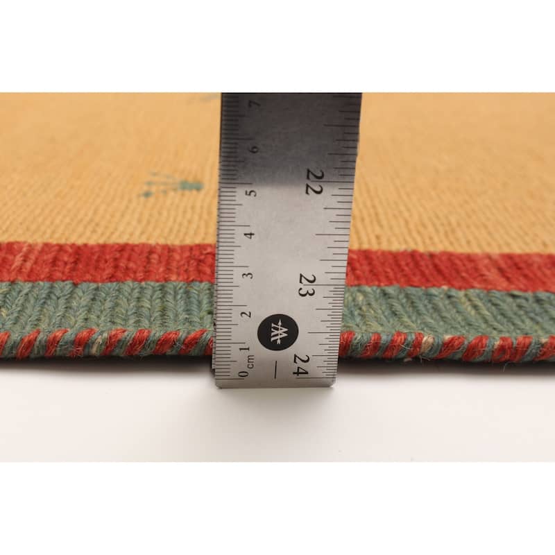 ECARPETGALLERY Flat-Weave Kashkuli Light Orange Wool Tapestry Kilim - 5'5 x 7'5