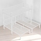 preview thumbnail 9 of 10, Triple Twin Metal Bunk Bed with Shelf, Middle Table, Guardrails, and Convertible Upper Bed,Detachable L-Shaped Bunk bed