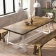 preview thumbnail 11 of 13, Dining Table for 8 People, 70.87-inch Rectangular Wood Kitchen Table Light Brown