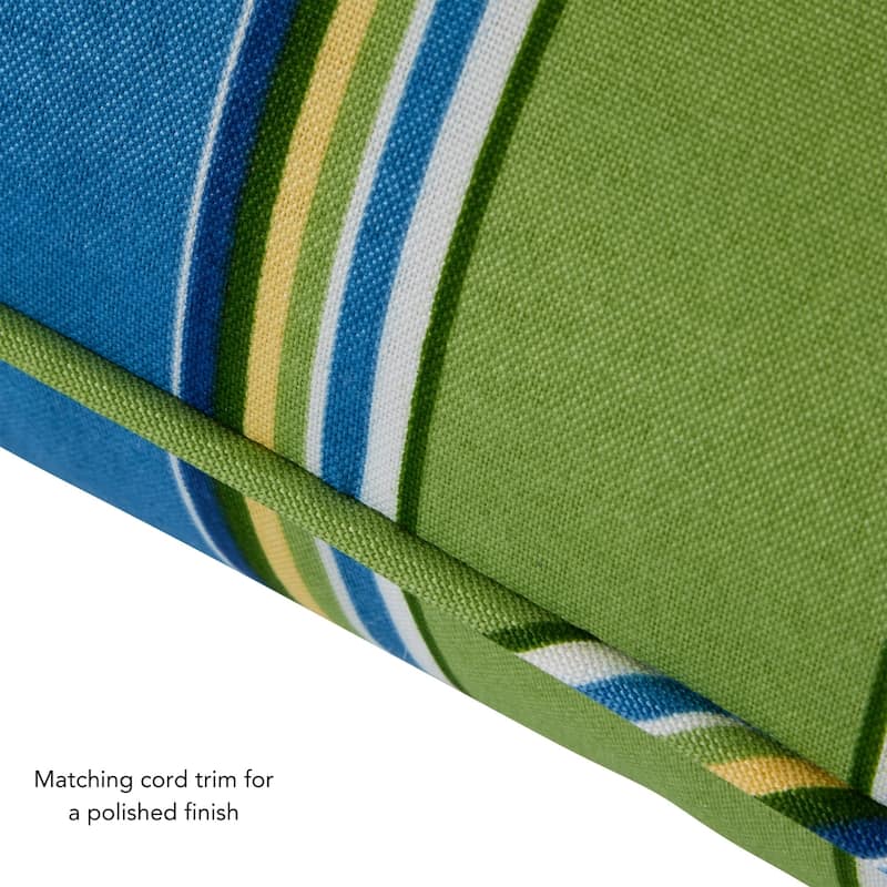 Cayman Stripe Outdoor 24-inch x 24-inch Premium Deep Seat Cushion Set (Cushions Only)