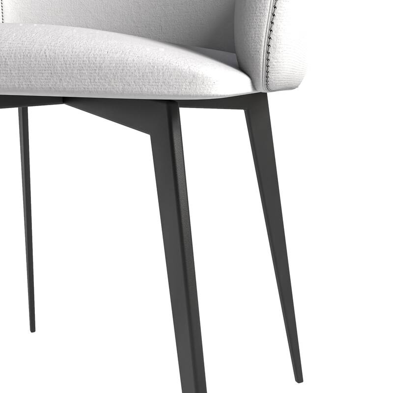 Mid-Back Dining Chair Upholstered in Fabric/Leather with Iron Legs Sonnet Series