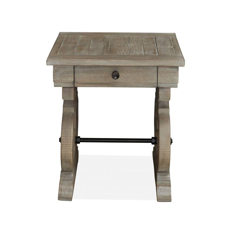 Magnussen Home Tinley Park Dove Tail Grey Rectangular End Table - 22''W x 26''D x 24''H