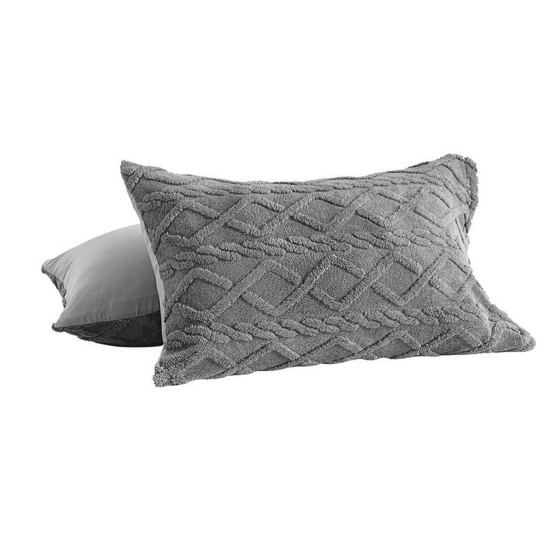 3 Pieces Sherpa Fleece Comforter Set Fluffy Comforter Bedding Set with 2 Pillowcases