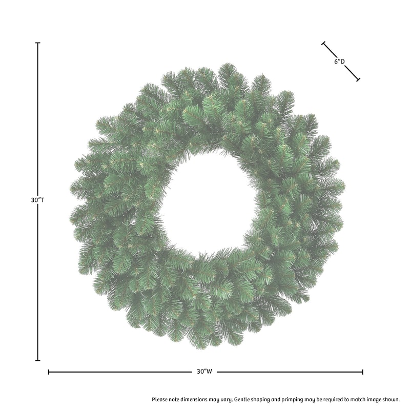 Pre-lit Deluxe Oregon Fir Wreath 30" - Natural Green