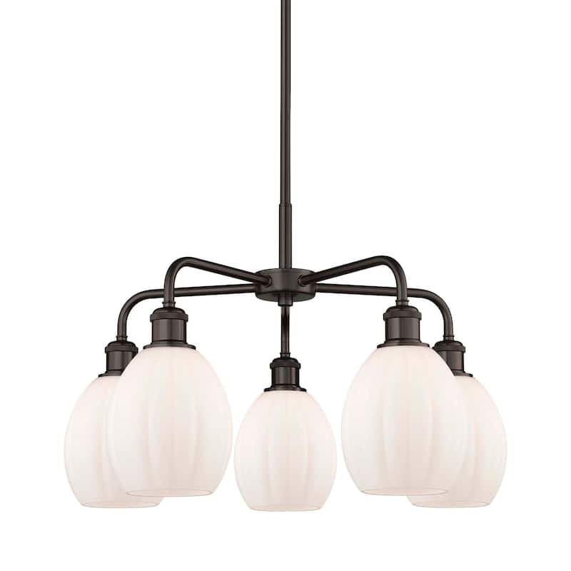 Innovations Lighting 516-5CR-16-24 Eaton Chandelier Eaton 5 Light 24" - Oil Rubbed Bronze / Matte White