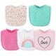 preview thumbnail 4 of 4, The Peanutshell Baby Girl Bibs Set, Terry Cloth, Feeding, Drooling, Green, Rainbow Floral, 10 Pack
