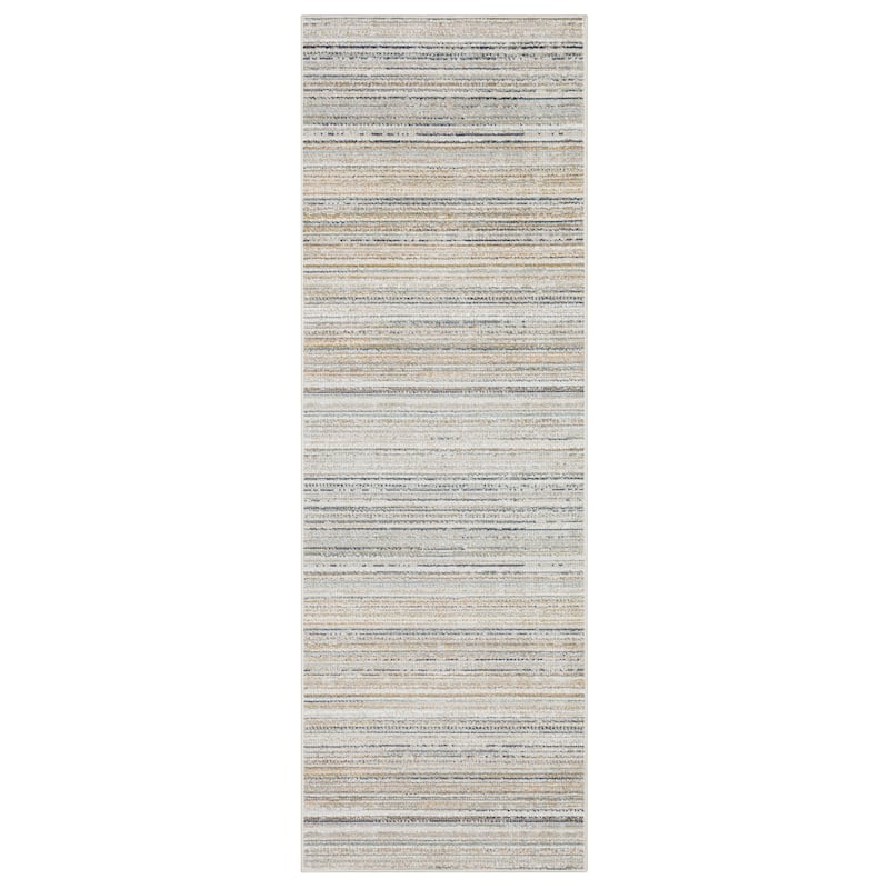 Calliope Textural Geometric Striped Beige/ Multi Area Rug