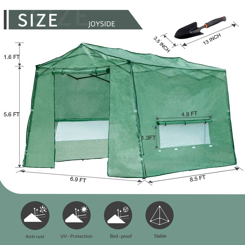 Cozywor Outdoor Green Pop-up Walk-in Greenhouse