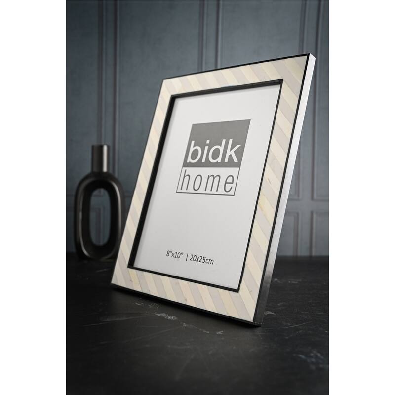 Bone Rectangular Picture Frame - for 8" x 10" Photo - White and Cream