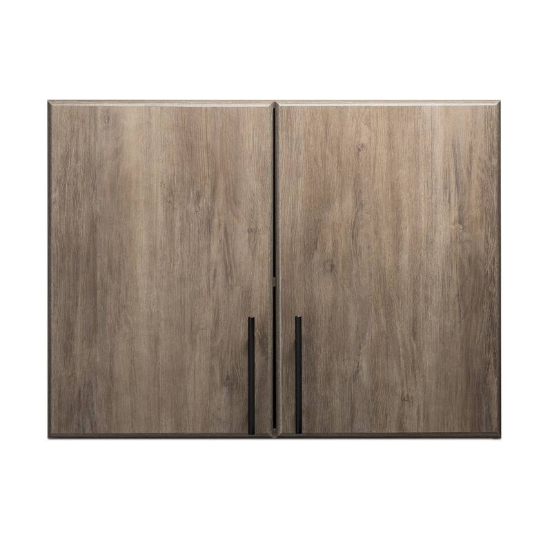 Prepac Elite Wall Cabinet, Garage Cabinet with Storage Shelf, Stackable, Garage Storage Cabinet with Doors and Shelves - Drifted Gray