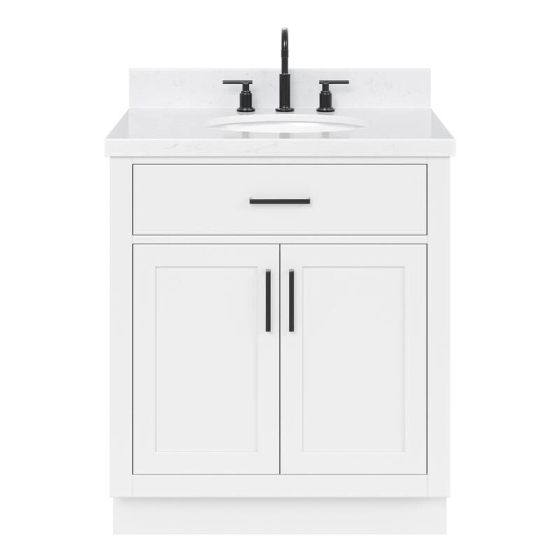 Ariel T030SCQOVO Hepburn 30" Free Standing Single Basin Vanity Set - White