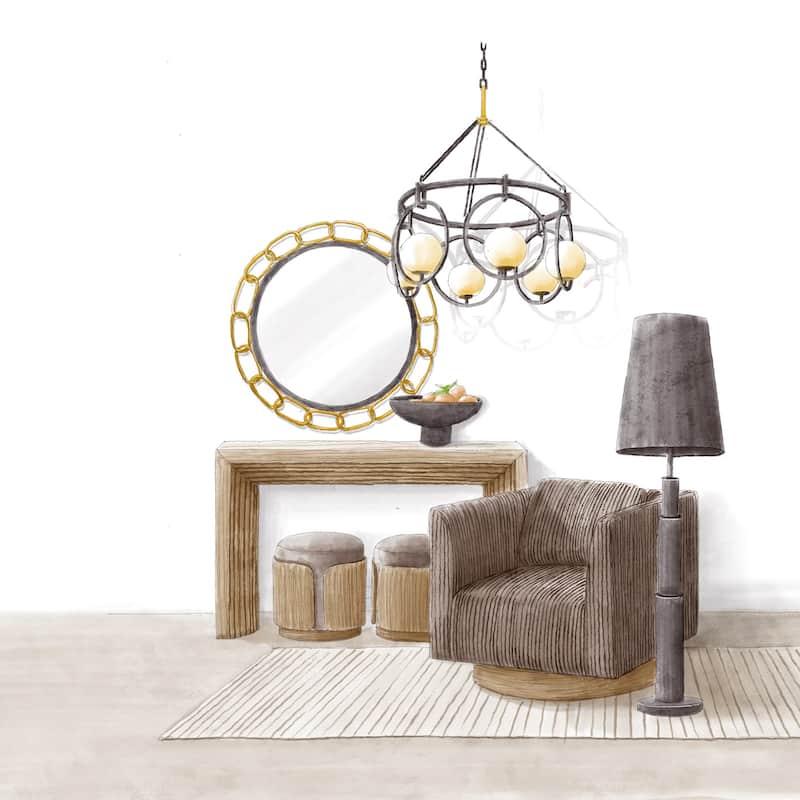 Varaluz Chains of Love Round Wall Mirror