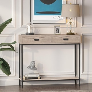Roomfitters 2 Drawer Entryway Console Table for Hallway Foyer