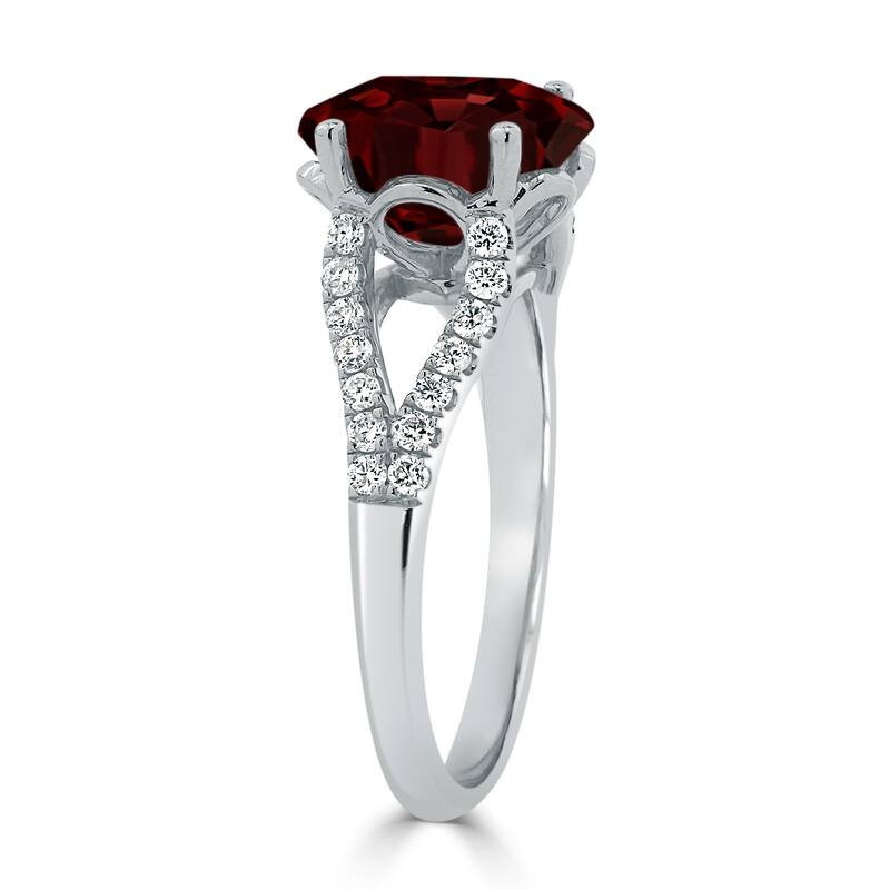 Auriya 3 1/3ct Fancy Oval Garnet and Diamond Engagement Ring 1/3cttw 14k Gold