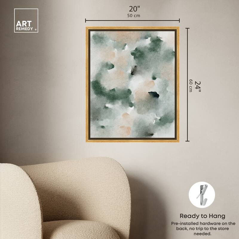 Art Remedy Smoky And Blush Shadows Framed Watercolor Boho Abstracts