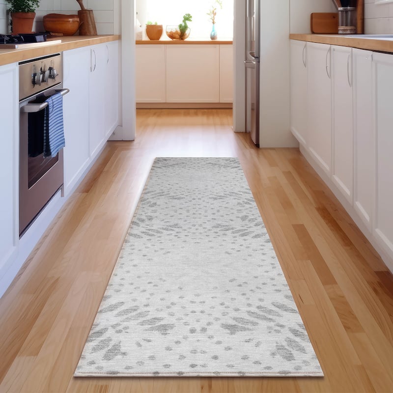 Premium Washable Super Soft Modern Brinley Mayfield Rug - Gray - 2' 3" x 7' 6" - Runner
