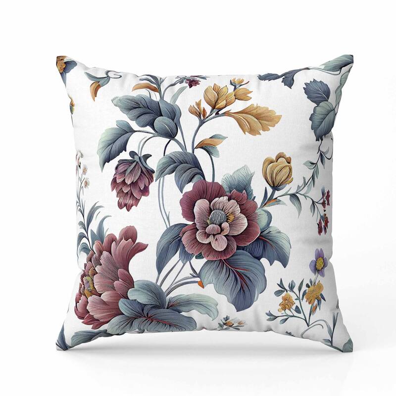 Orchit Magic Indoor/Outdoor Reversible Throw Pillow White and Blue
