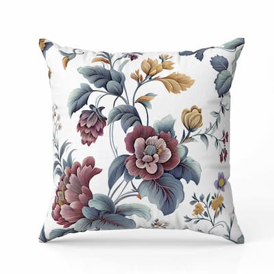 Orchit Magic Indoor/Outdoor Reversible Throw Pillow White and Blue