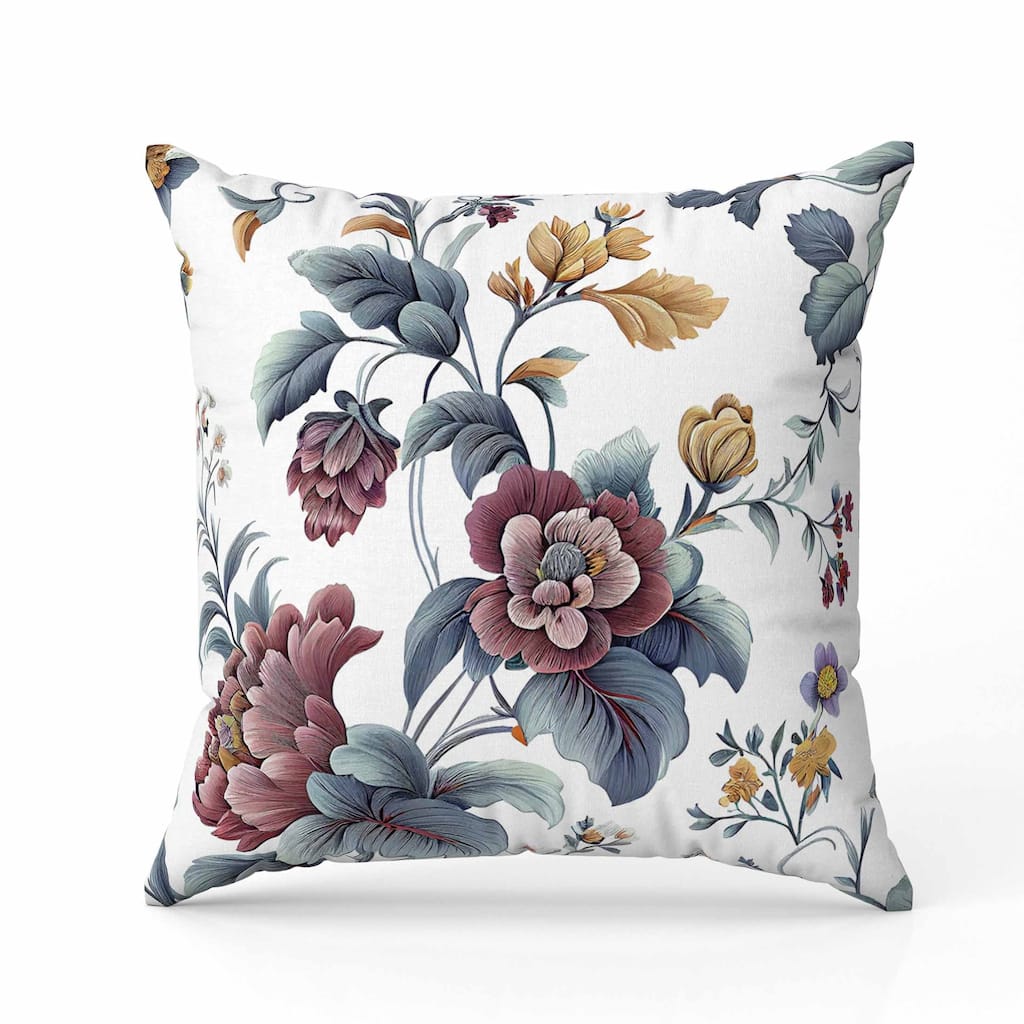 Orchit Magic Indoor/Outdoor Reversible Throw Pillow White and Blue
