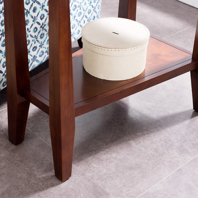 Delton 24 in. Solid Wood Recliner Wedge Side End Side Table with Shelf