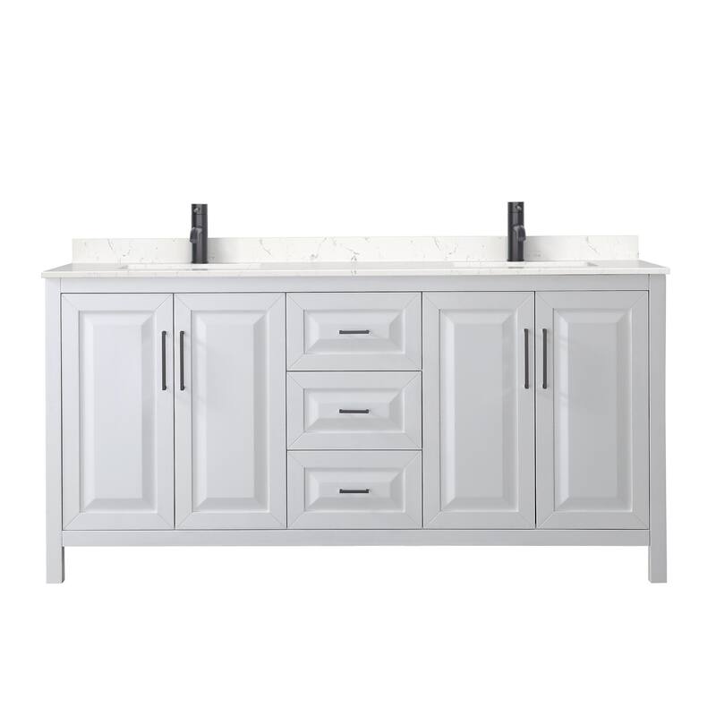 Wyndham Collection Daria 72" Free Standing Double Basin Vanity Set