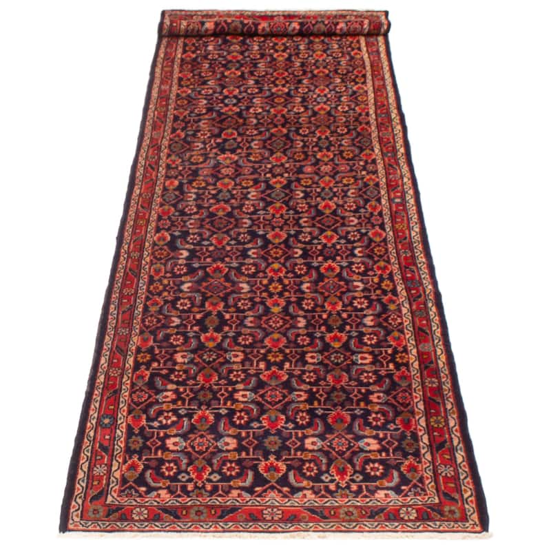 ECARPETGALLERY Hand-knotted Andelz Navy Wool Rug - 3'7 x 12'6