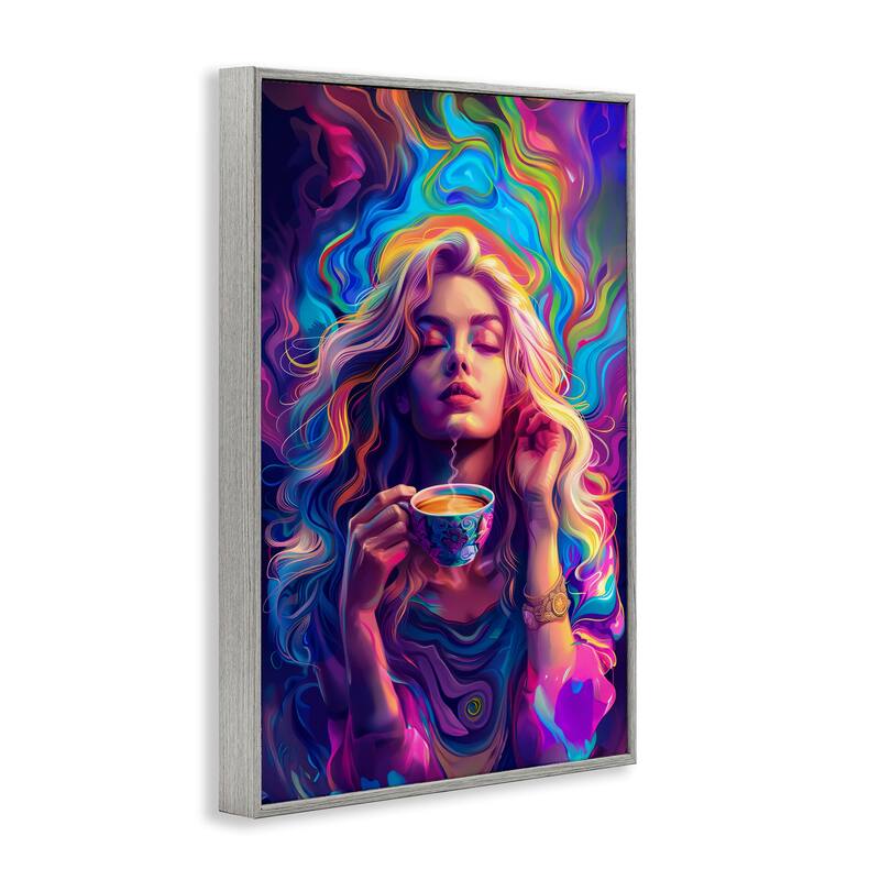 Stupell Spiritual Woman Sipping Tea Framed Giclee Art Design By Spirit of the Rainbow