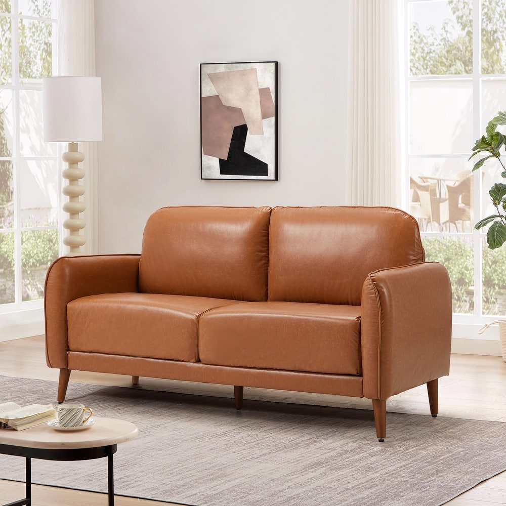 Modern double sofa for small spaces with storage, 2 soft cushions
